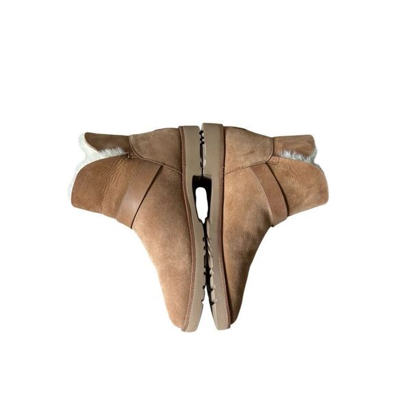 UGG Romely Short Buckle Suede Boots size 8 Tan Pull On Chestnut Sheepskin - Picture 6 of 13